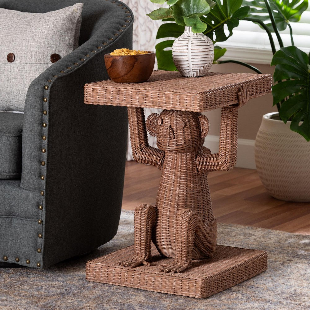 bali & pari - Miyoco End Table in Light Brown - Monkey-Light Brown/Rattan-ET view 11