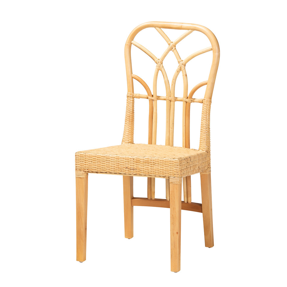 bali & pari - Monaco Dining Chair in Natural Brown/Oak Brown - Monaco-Rattan-DC view 1