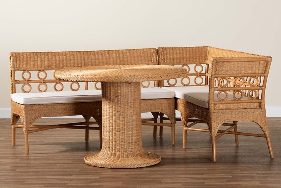 bali & pari - Monica Dining Set in Light Honey - Monica-3PC Dining Nook Set view 10