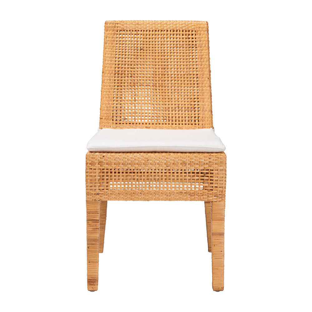 bali & pari - Morris Dining Chair in Light Honey/White - MD-39688 Morris-Mahogany/Rattan Honey-DC view 2