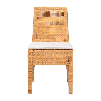 bali & pari - Morris Dining Chair in Light Honey/White - MD-39688 Morris-Mahogany/Rattan Honey-DC view 2