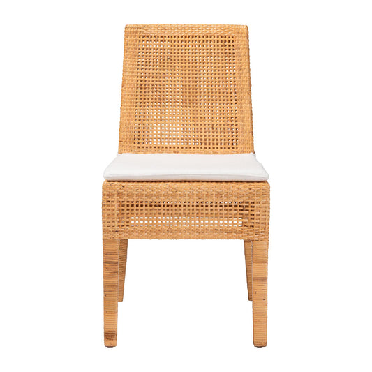bali & pari - Morris Dining Chair in Light Honey/White - MD-39688 Morris-Mahogany/Rattan Honey-DC view 2