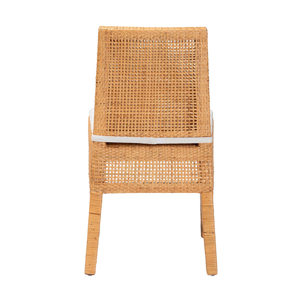 bali & pari - Morris Dining Chair in Light Honey/White - MD-39688 Morris-Mahogany/Rattan Honey-DC view 4