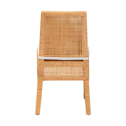 bali & pari - Morris Dining Chair in Light Honey/White - MD-39688 Morris-Mahogany/Rattan Honey-DC view 4