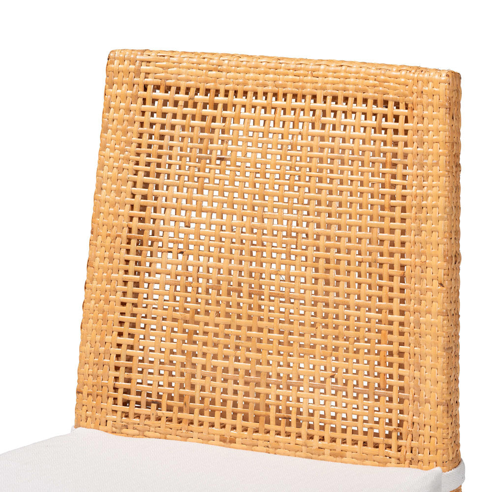 bali & pari - Morris Dining Chair in Light Honey/White - MD-39688 Morris-Mahogany/Rattan Honey-DC view 5