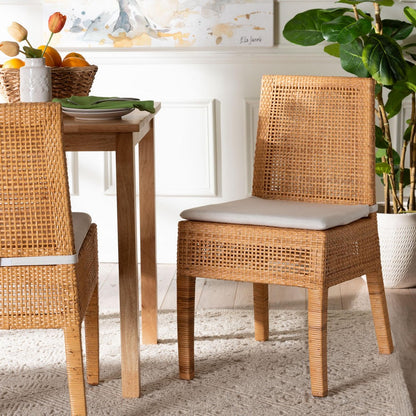 bali & pari - Morris Dining Chair in Light Honey/White - MD-39688 Morris-Mahogany/Rattan Honey-DC view 8
