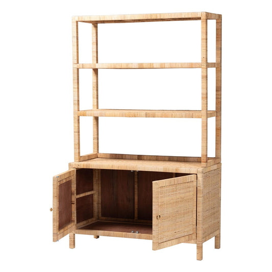 bali & pari - Mortis Storage Cabinet in Natural Brown - Marcelo-Natural-Cabinet-KD-Box view 2