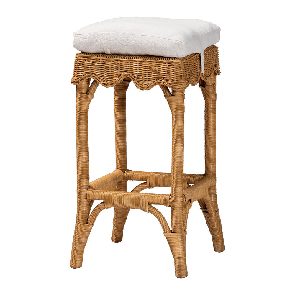 bali & pari - Muy Bar Stool in Honey/White - DC0899-B-Muy-Honey Rattan-Bar Stool view 1