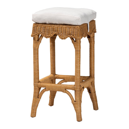 bali & pari - Muy Bar Stool in Honey/White - DC0899-B-Muy-Honey Rattan-Bar Stool view 1