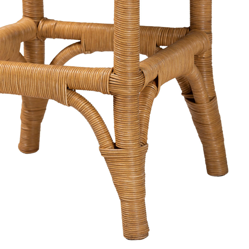 bali & pari - Muy Bar Stool in Honey/White - DC0899-B-Muy-Honey Rattan-Bar Stool view 5