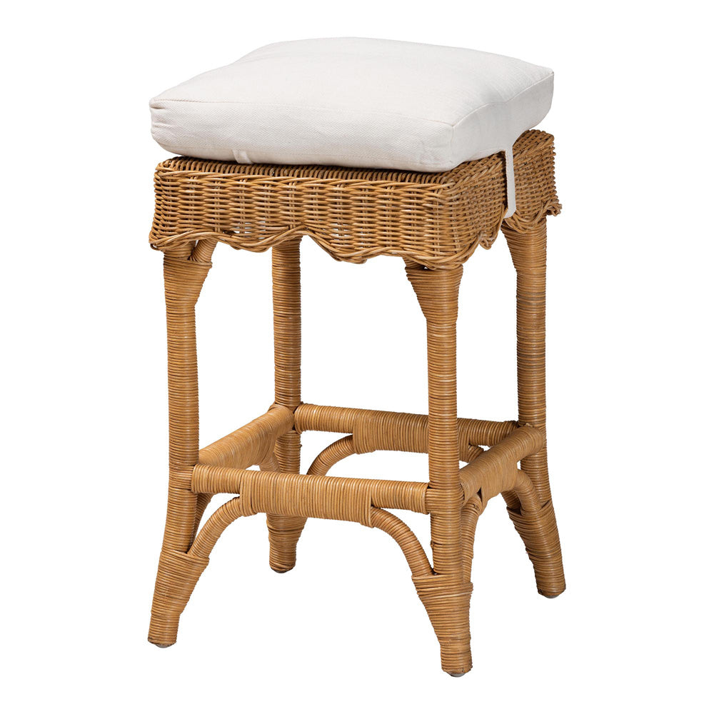 bali & pari - Muy Counter Stool in Honey/White - DC0899-A-Muy-Honey Rattan-Counter Stool view 1