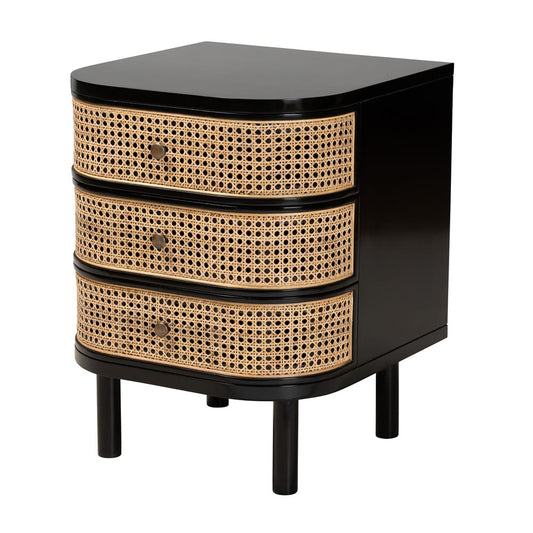 bali & pari - Nabila Nightstand in Black/Natural Brown - CMO4-End Table view 1