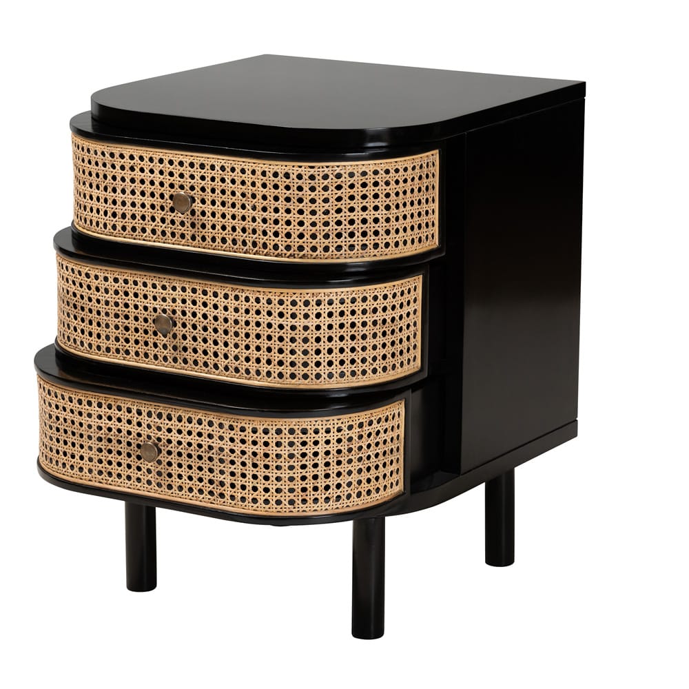 bali & pari - Nabila Nightstand in Black/Natural Brown - CMO4-End Table view 2