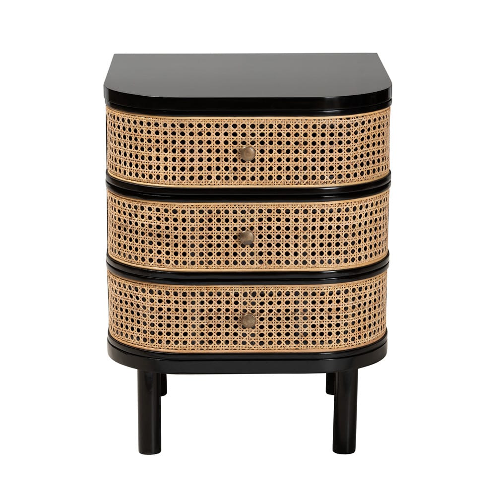 bali & pari - Nabila Nightstand in Black/Natural Brown - CMO4-End Table view 3