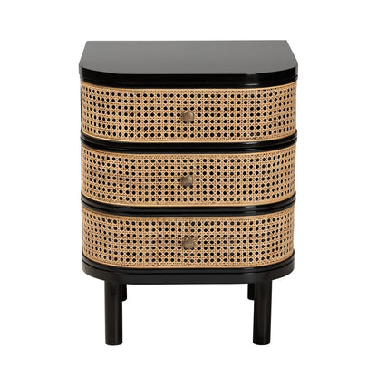bali & pari - Nabila Nightstand in Black/Natural Brown - CMO4-End Table view 3