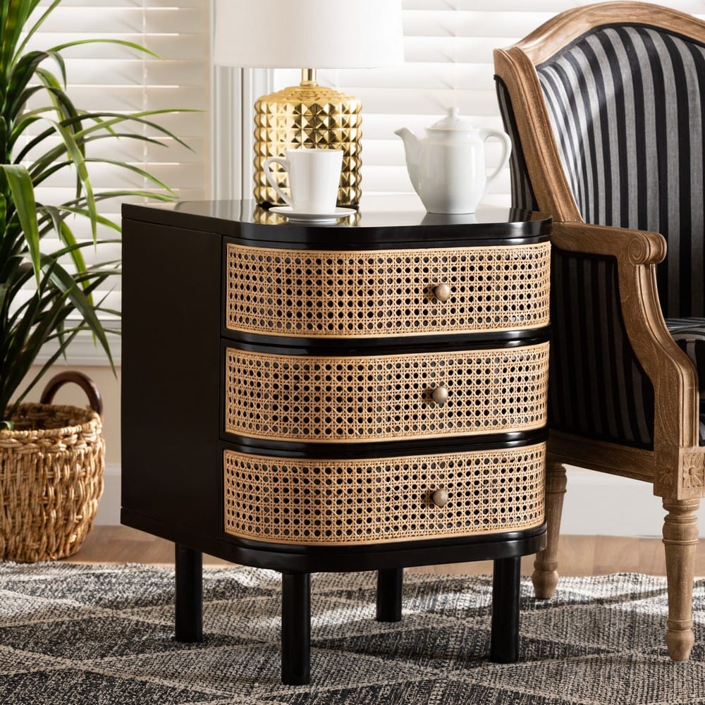 bali & pari - Nabila Nightstand in Black/Natural Brown - CMO4-End Table view 8