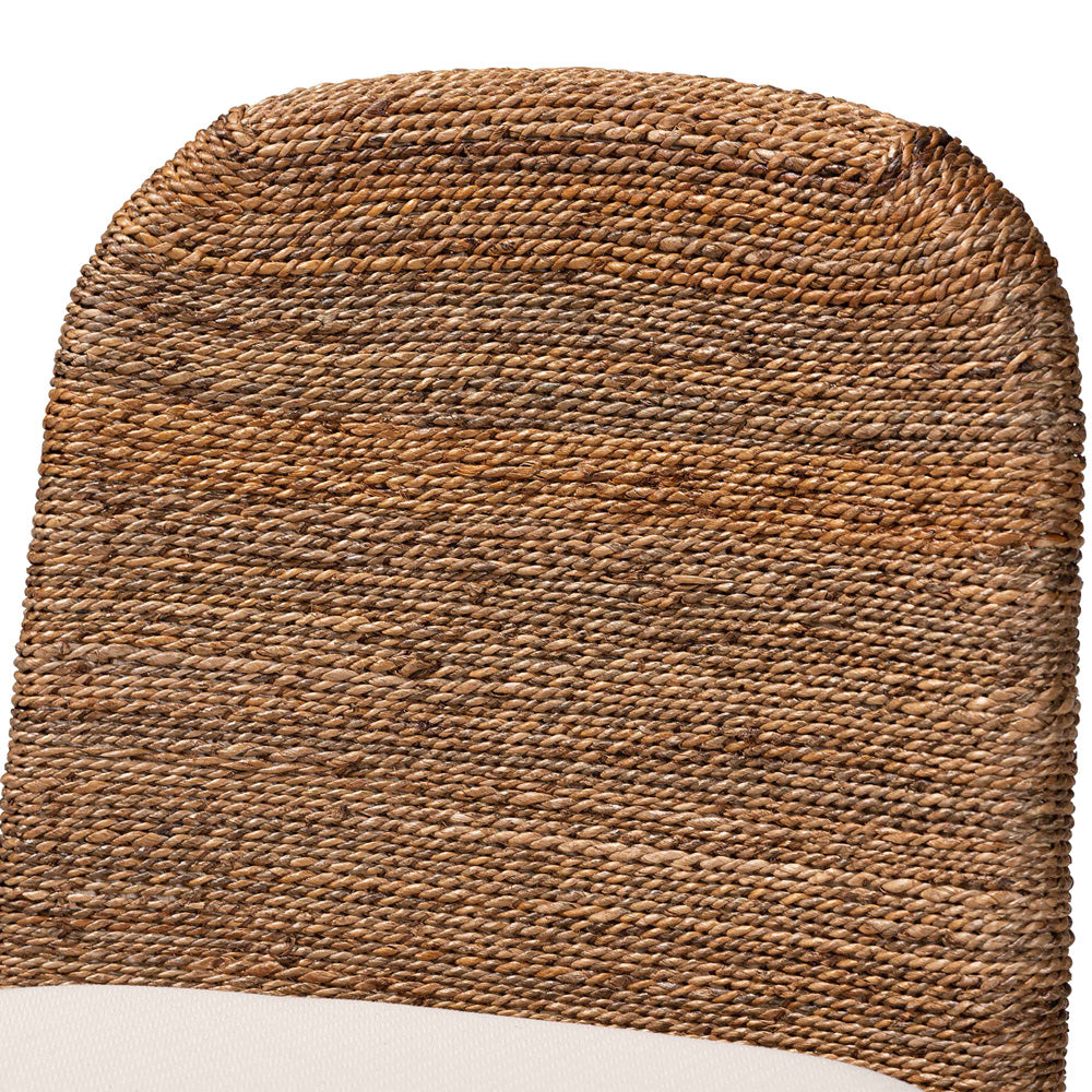 bali & pari - Nadim Counter Stool in White/Natural Brown/Natural Seagrass - New York-Wood/Banana-CS view 5