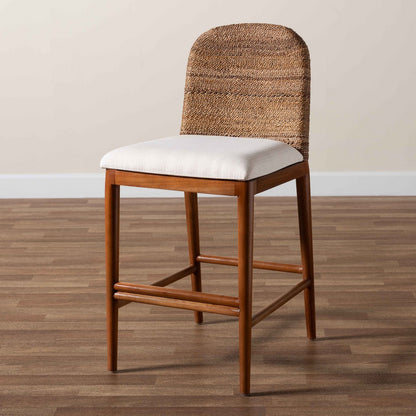 bali & pari - Nadim Counter Stool in White/Natural Brown/Natural Seagrass - New York-Wood/Banana-CS view 9