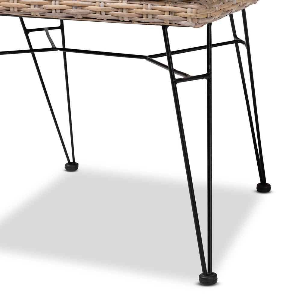 bali & pari - Nafaro Set of 2 Dining Chairs in Greywashed/Black/White - Nafaro-Grey Natural/Black-DC view 5