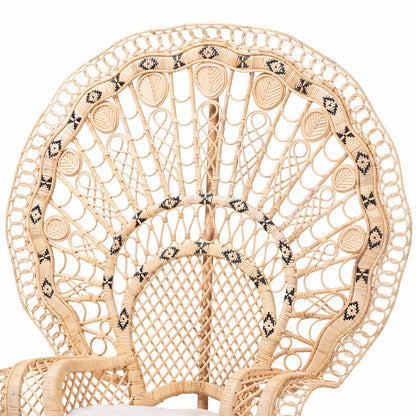 bali & pari - Nafisa Peacock Accent Chair in Natural Brown - WS186-Natural Peacock Rattan-Cushion-Chair view 5