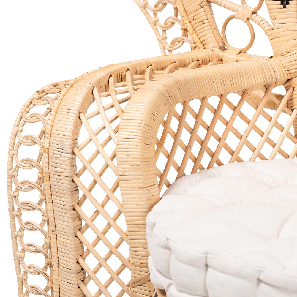 bali & pari - Nafisa Peacock Accent Chair in Natural Brown - WS186-Natural Peacock Rattan-Cushion-Chair view 6