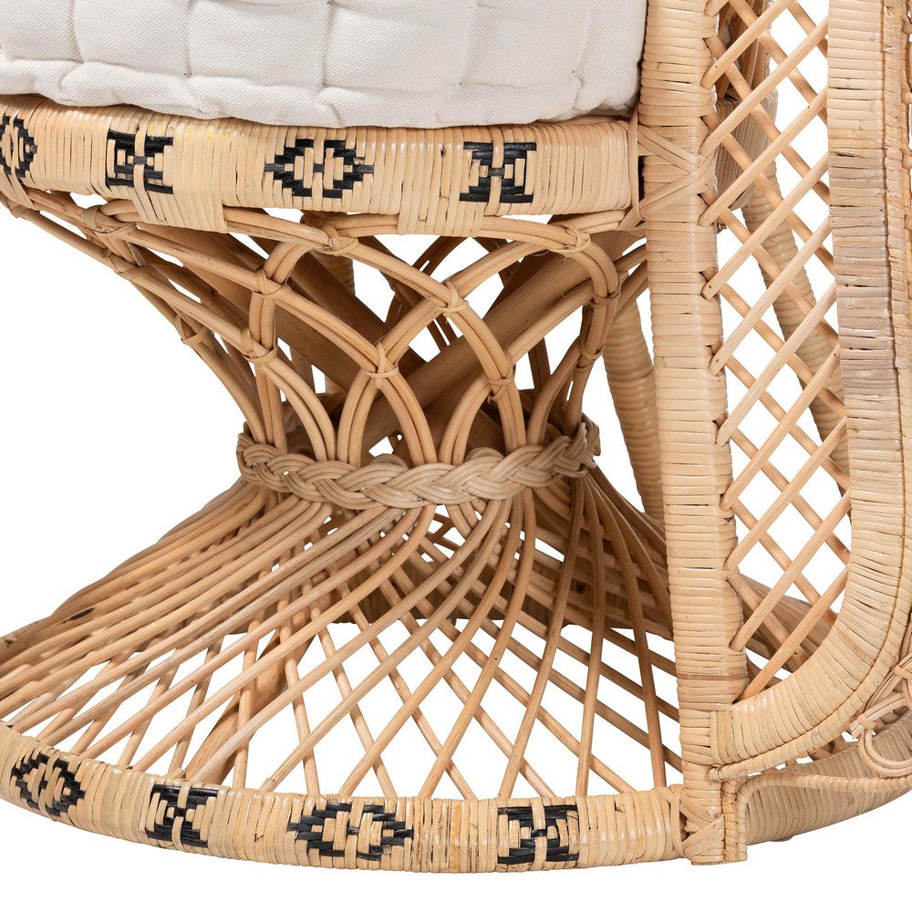 bali & pari - Nafisa Peacock Accent Chair in Natural Brown - WS186-Natural Peacock Rattan-Cushion-Chair view 7
