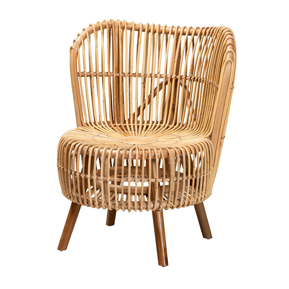 bali & pari  - Nagoya Chair in Natural Brown - Nagoya-Medium-Rattan-Lounge Chair view 1