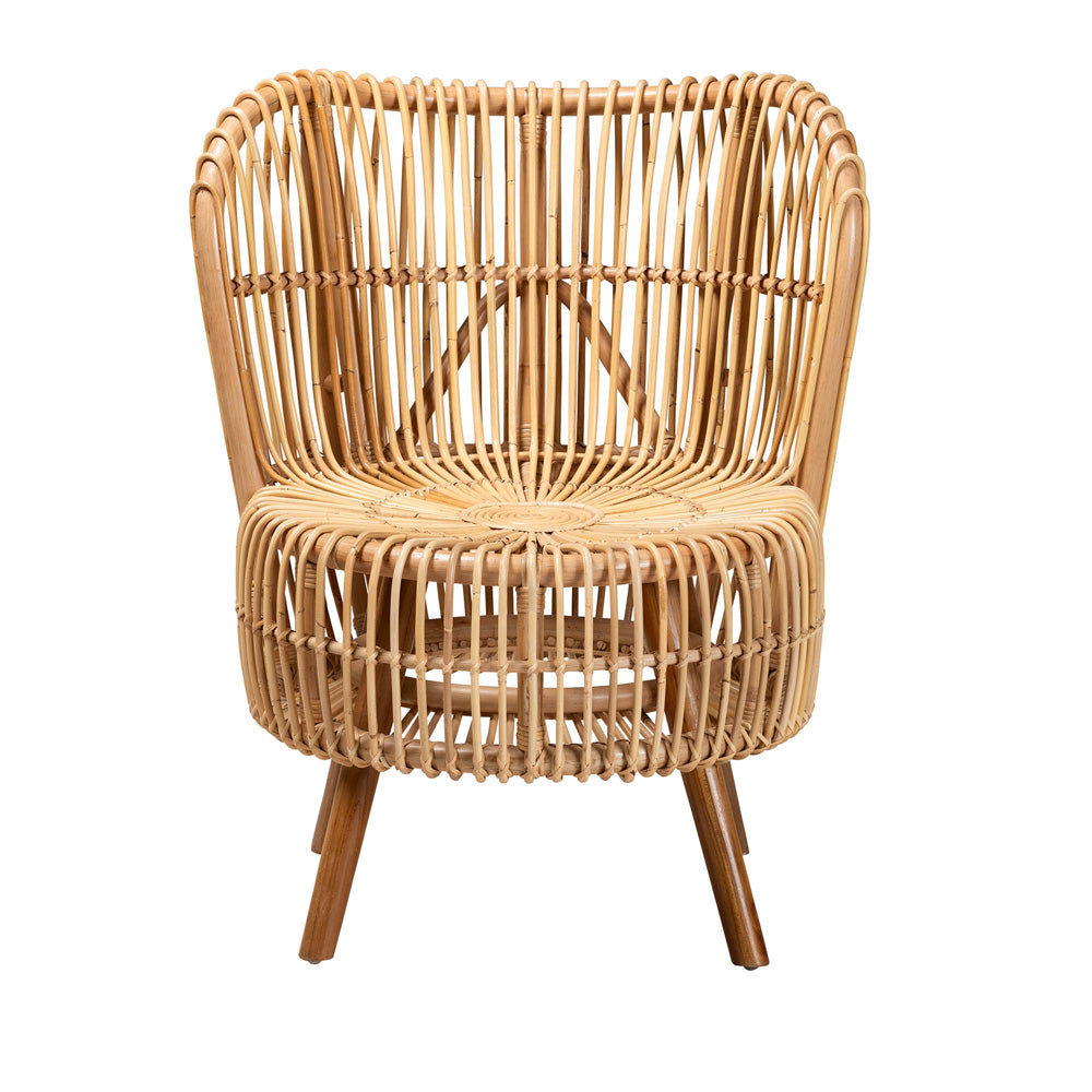 bali & pari  - Nagoya Chair in Natural Brown - Nagoya-Medium-Rattan-Lounge Chair view 2