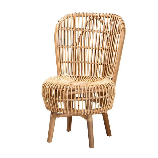bali & pari  - Nagoya Chair in Natural Brown - Nagoya-Small-Rattan-Lounge Chair view 1