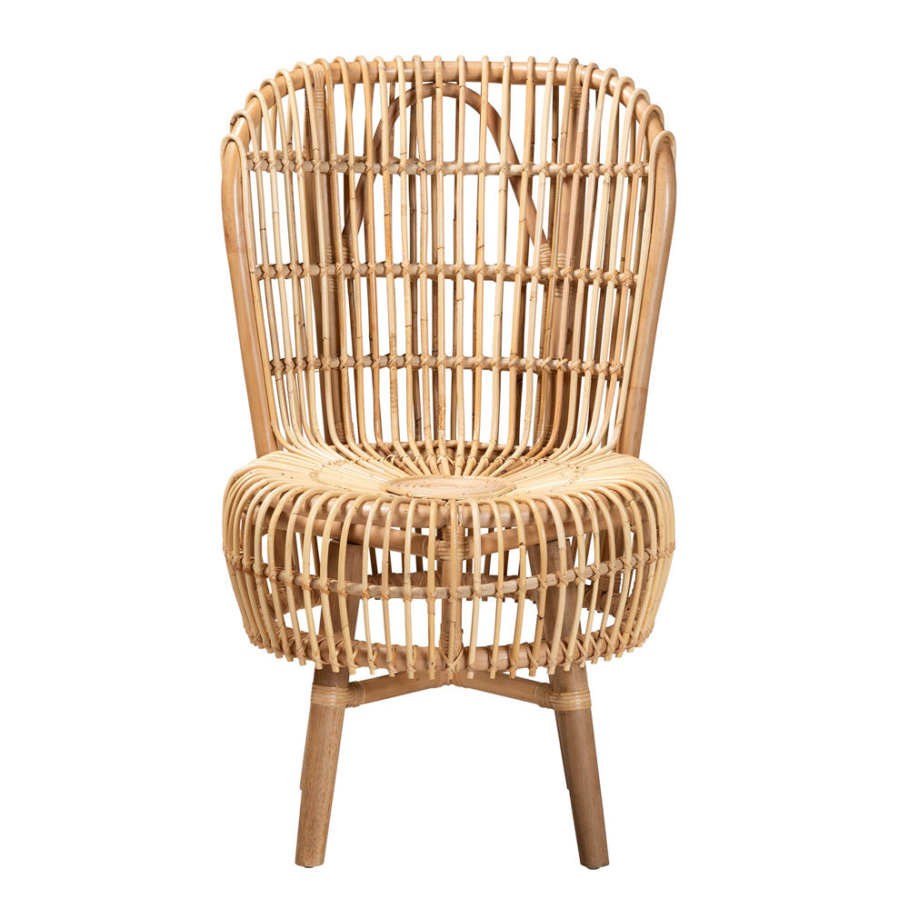 bali & pari  - Nagoya Chair in Natural Brown - Nagoya-Small-Rattan-Lounge Chair view 2