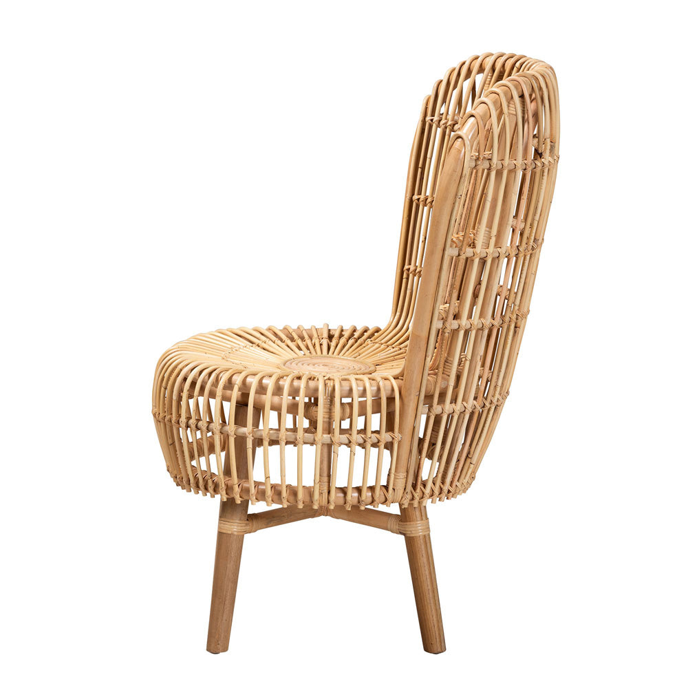 bali & pari  - Nagoya Chair in Natural Brown - Nagoya-Small-Rattan-Lounge Chair view 3