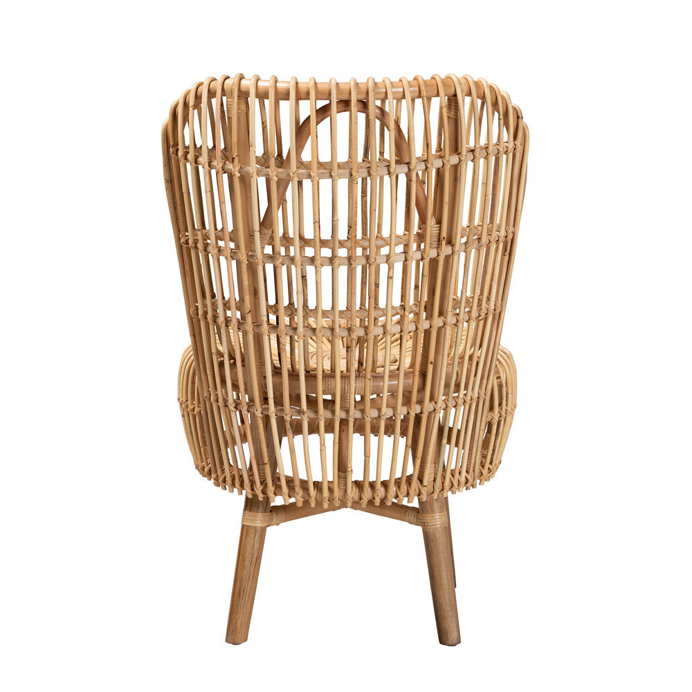bali & pari  - Nagoya Chair in Natural Brown - Nagoya-Small-Rattan-Lounge Chair view 4