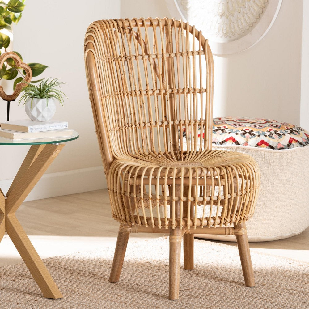 bali & pari  - Nagoya Chair in Natural Brown - Nagoya-Small-Rattan-Lounge Chair view 8