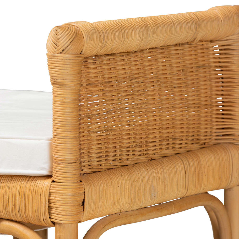 bali & pari - Nairi Bench in White/Natural Brown - WS21-Rattan-Bench view 4