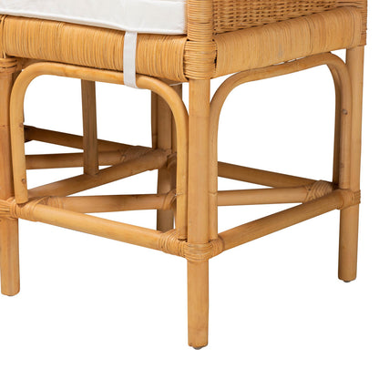 bali & pari - Nairi Bench in White/Natural Brown - WS21-Rattan-Bench view 5