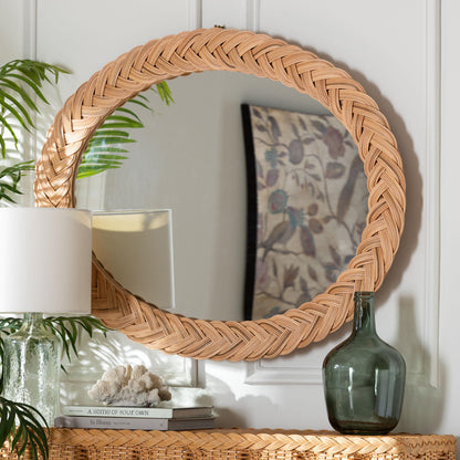 bali & pari - Nara Mirror in Light Honey - WS169-Light Honey Rattan-Mirror view 3