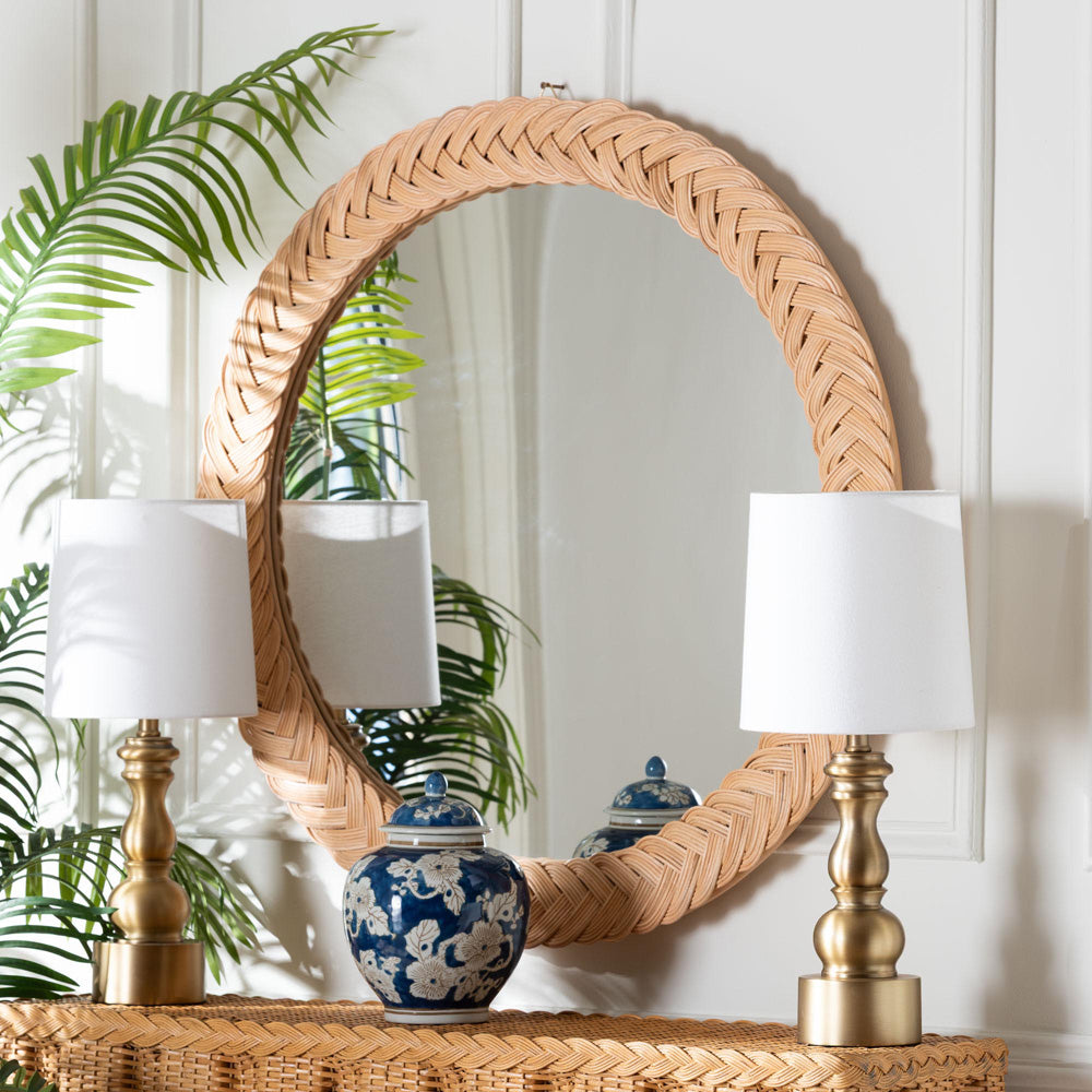 bali & pari - Nara Mirror in Light Honey - WS170-Light Honey Rattan-Mirror view 3