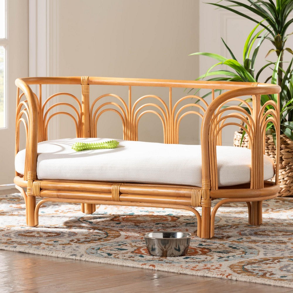 bali & pari - Nariko Pet Bed in Light Honey - Model 5-Light Honey Rattan-Pet Bed view 7