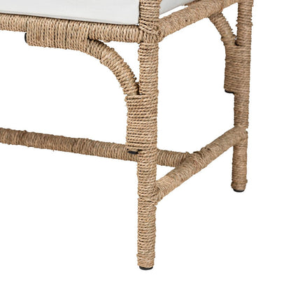 bali & pari - Nasim Bench in White/Natural Brown - F232-FT2-Seagrass-Bench view 5