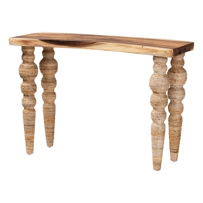 bali & pari - Nasnan Console Table in Natural Brown - J3157-1PCDT-Natural Wood-Console Table-KD-Box view 1