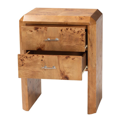 bali & pari - Nebu Nightstand in Mappa Burl - SVN-1311-Natural Burl-Nebu-NS view 2