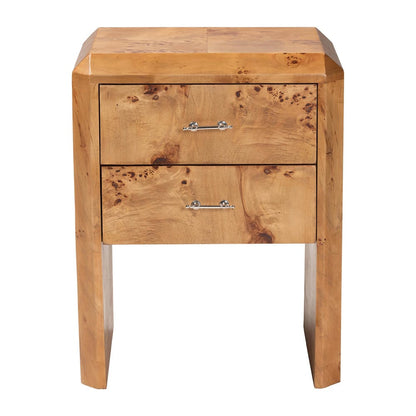 bali & pari - Nebu Nightstand in Mappa Burl - SVN-1311-Natural Burl-Nebu-NS view 3