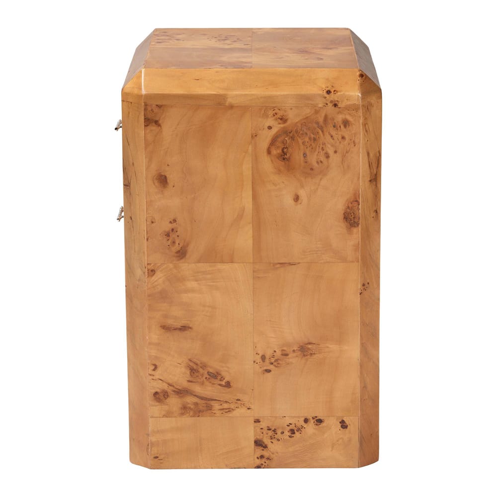 bali & pari - Nebu Nightstand in Mappa Burl - SVN-1311-Natural Burl-Nebu-NS view 4