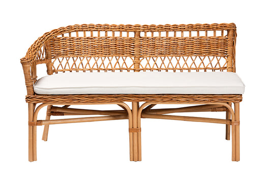 bali & pari - Nella Dining Bench - Nella-Natural/Light Honey Rattan-2PC Bench Set view 2
