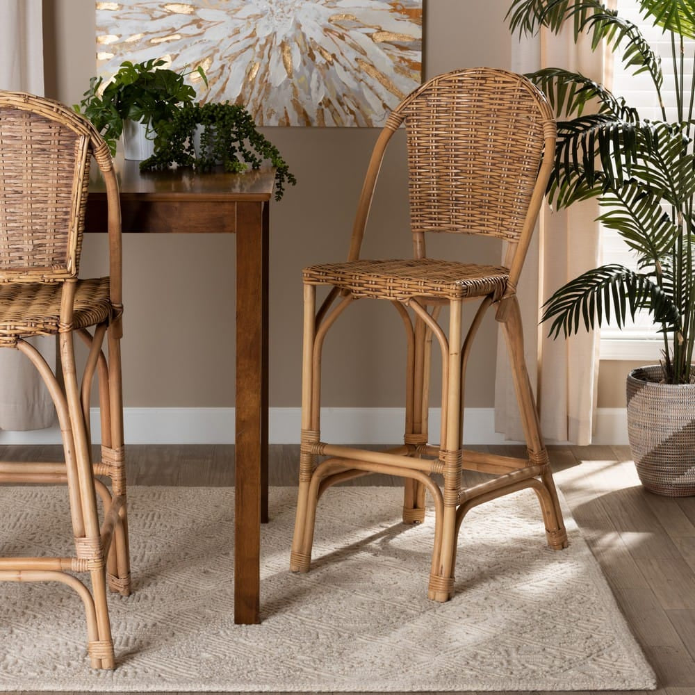 bali & pari - Neola Bar Stool in Natural Brown - 12736-Rattan-BS view 8