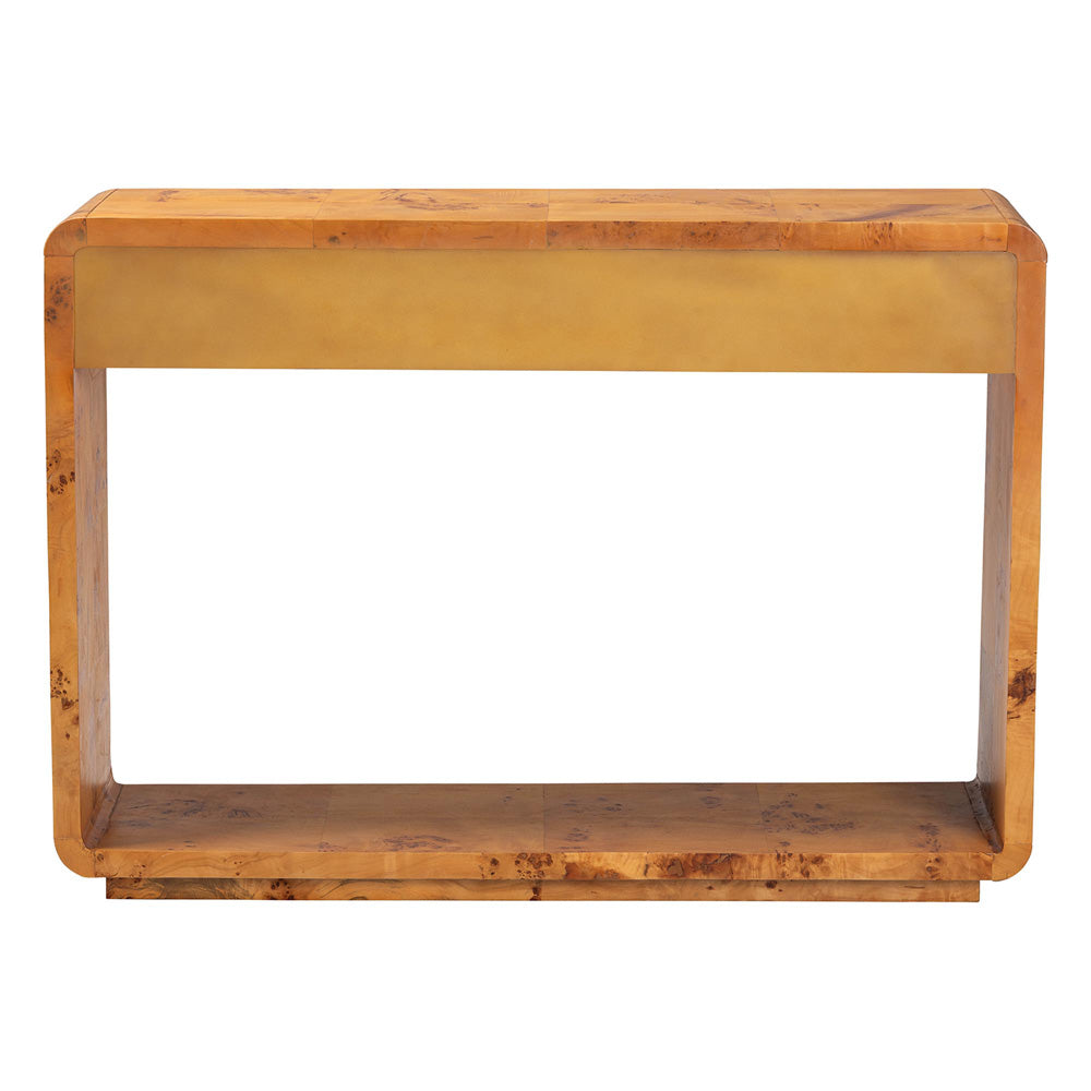 bali & pari - Netra Console Table in Light Mappa Burl - KL-1572-Natural Burl Op1-Ebony-3DW-Console Table-BOXED view 5