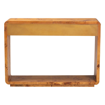 bali & pari - Netra Console Table in Light Mappa Burl - KL-1572-Natural Burl Op1-Ebony-3DW-Console Table-BOXED view 5