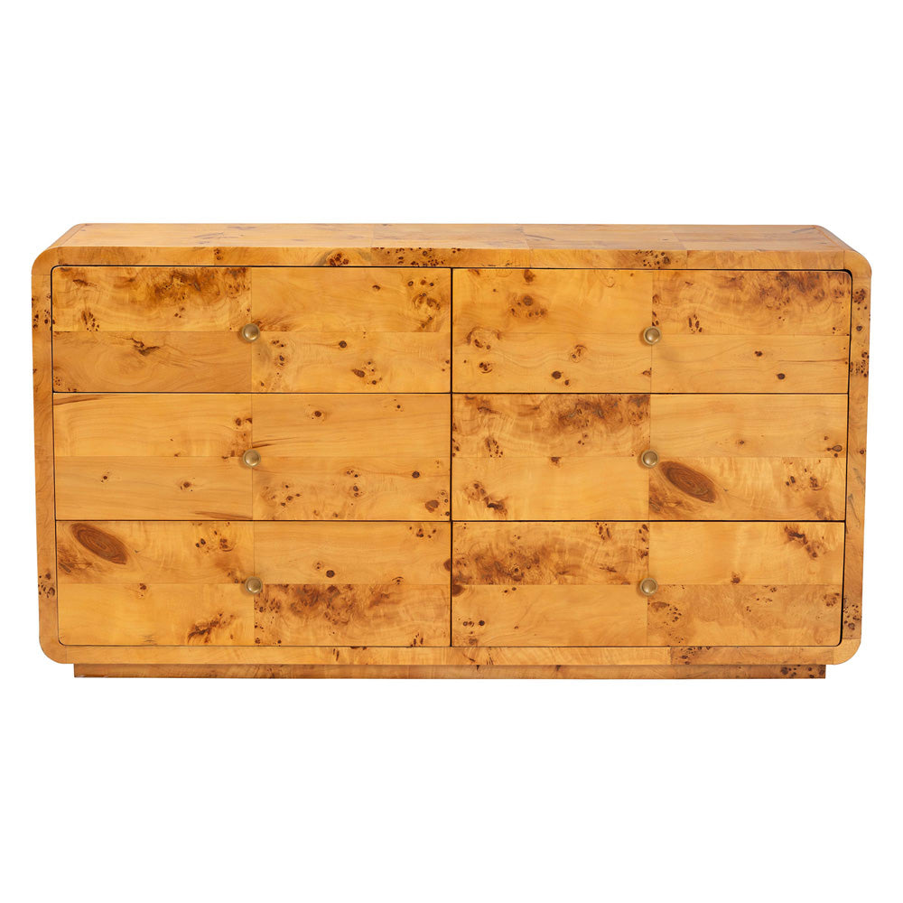 bali & pari - Netra Dresser in Light Mappa Burl - KL-1571-Natural Burl Op1-Ebony-6DW-Dresser-BOXED view 3