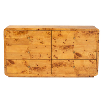 bali & pari - Netra Dresser in Light Mappa Burl - KL-1571-Natural Burl Op1-Ebony-6DW-Dresser-BOXED view 3