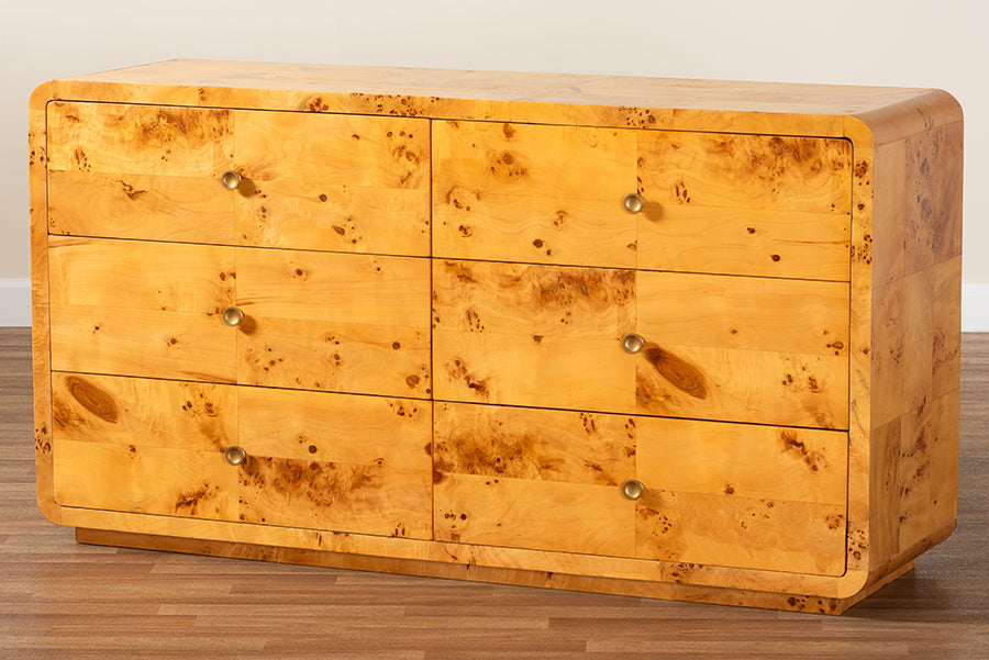 bali & pari - Netra Dresser in Light Mappa Burl - KL-1571-Natural Burl Op1-Ebony-6DW-Dresser-BOXED view 10